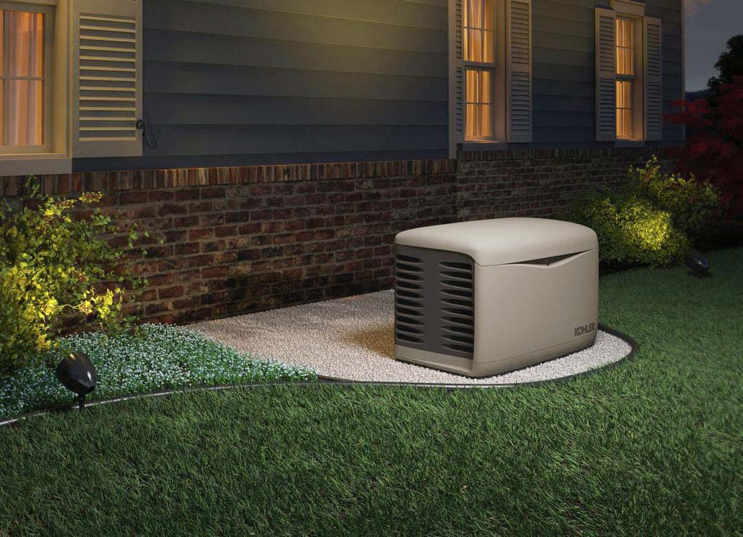 KOHLER whole-home generator installed outside a Kansas City home